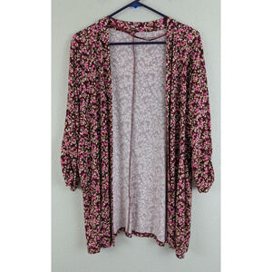 Lane Bryant sz 18/20 Open Front knit Cardigan jacket colorful floral 0254